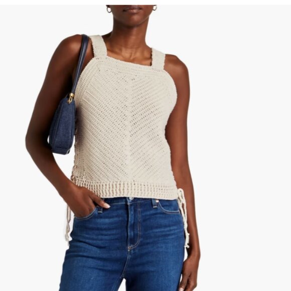 Nili Lotan Violet Cropped Crochet Tank - Picture 1 of 8